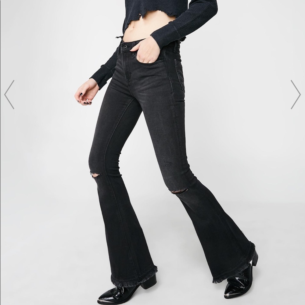 ⚡️ Cult of Individuality Leisure Flare Jeans - Black Aged NWT ⚡️